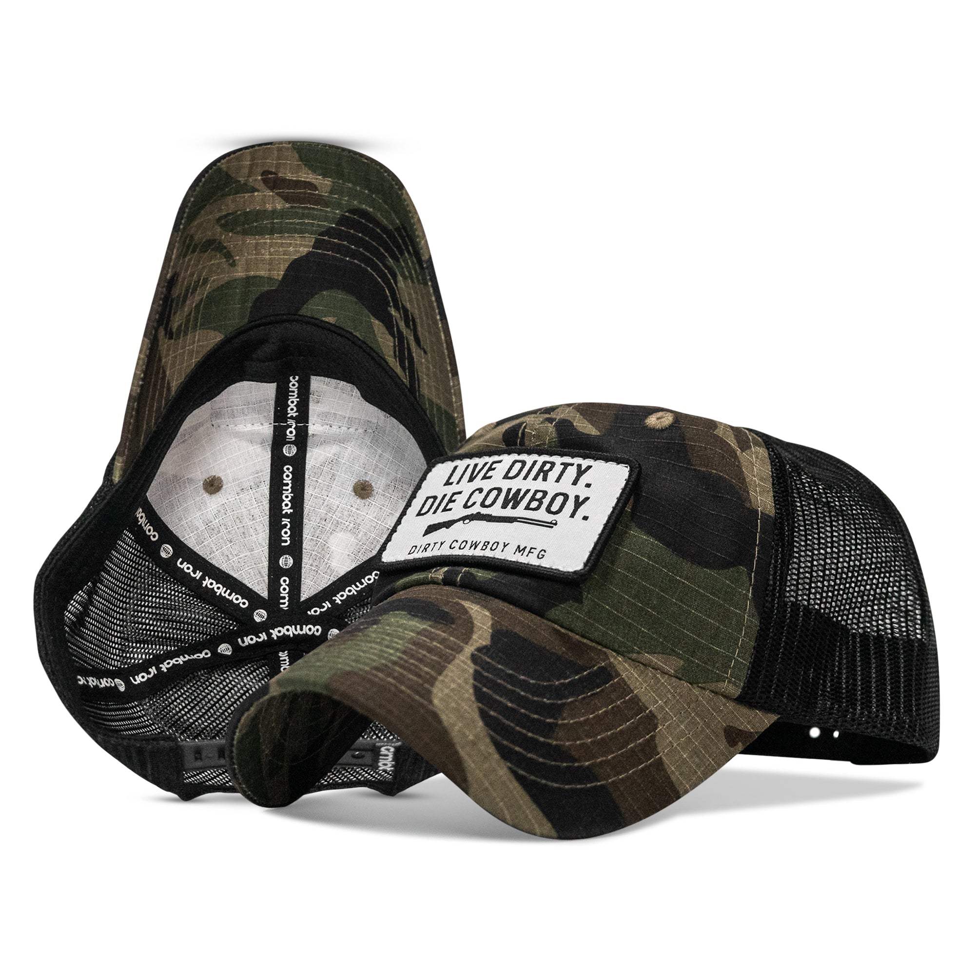 Live Dirty. Die Cowboy Patch Tactical Ripstop Mesh Snapback Hat - DIRTY COWBOY USA - Flyclothing LLC