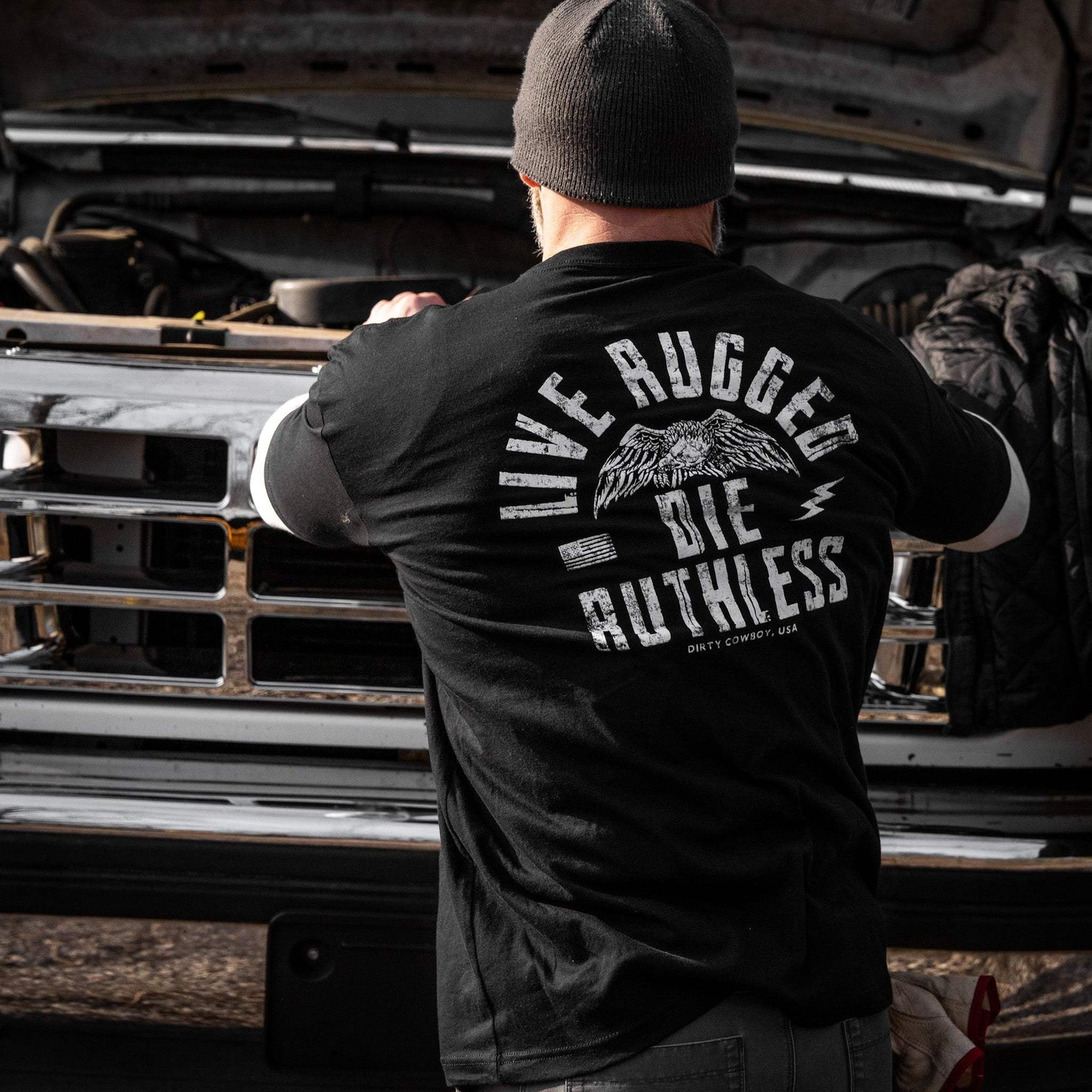 Live Rugged Die Ruthless Men's T-Shirt - DIRTY COWBOY USA - Flyclothing LLC