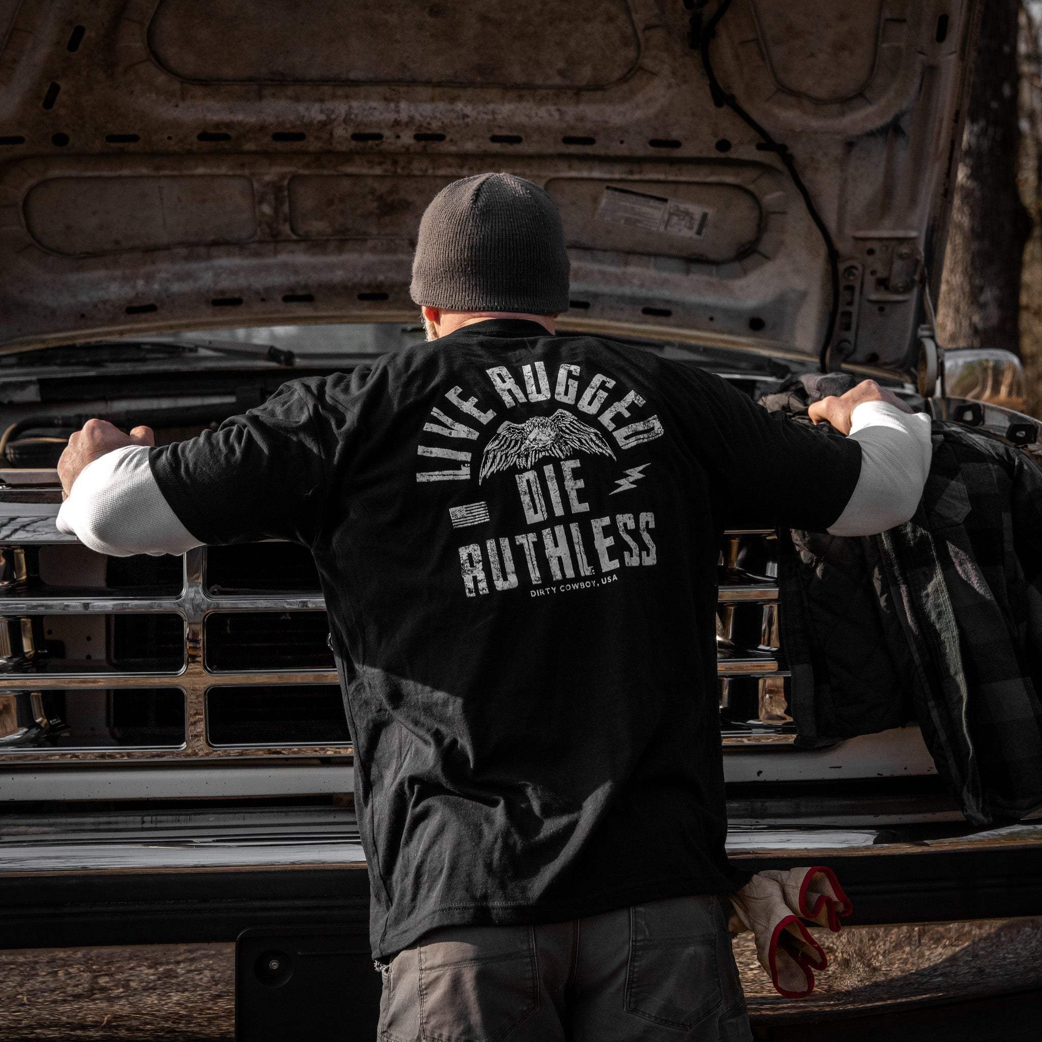 Live Rugged Die Ruthless Men's T-Shirt - DIRTY COWBOY USA - Flyclothing LLC
