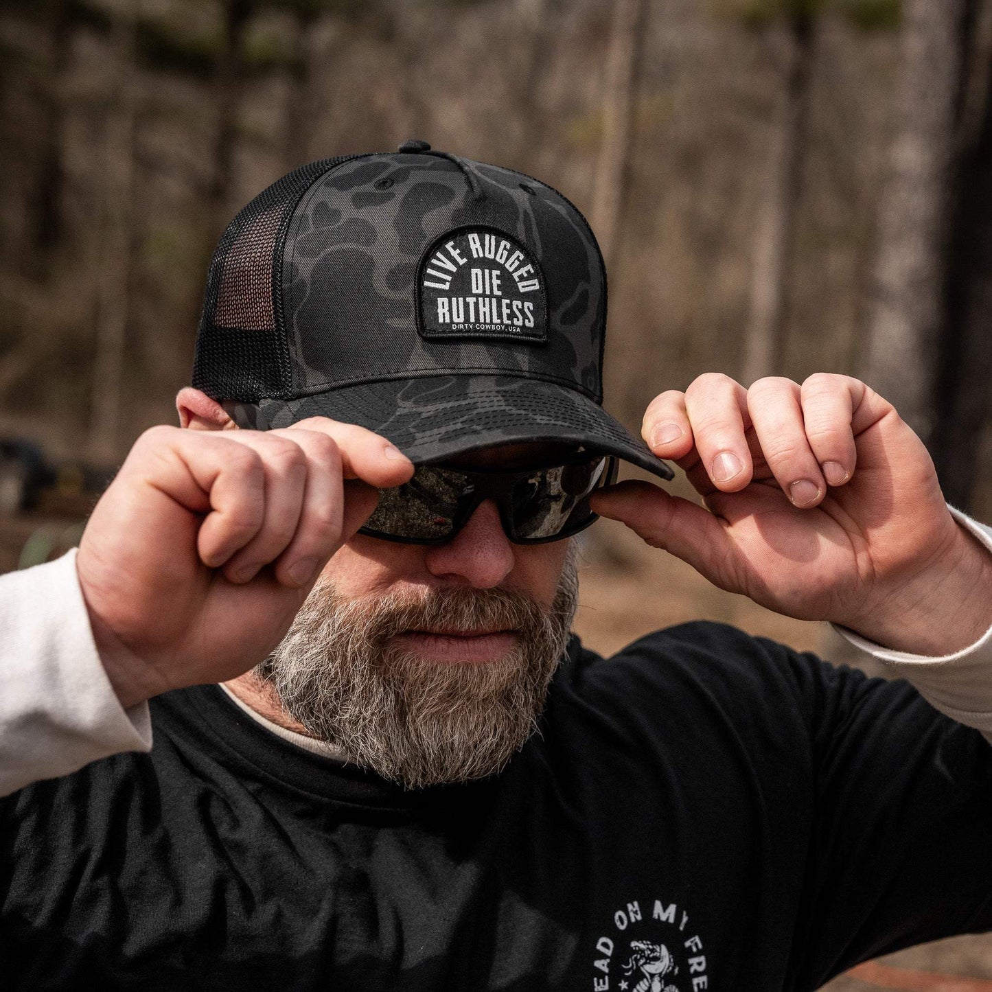 Live Rugged. Die Ruthless Patch Snapback Hat - DIRTY COWBOY USA - Flyclothing LLC