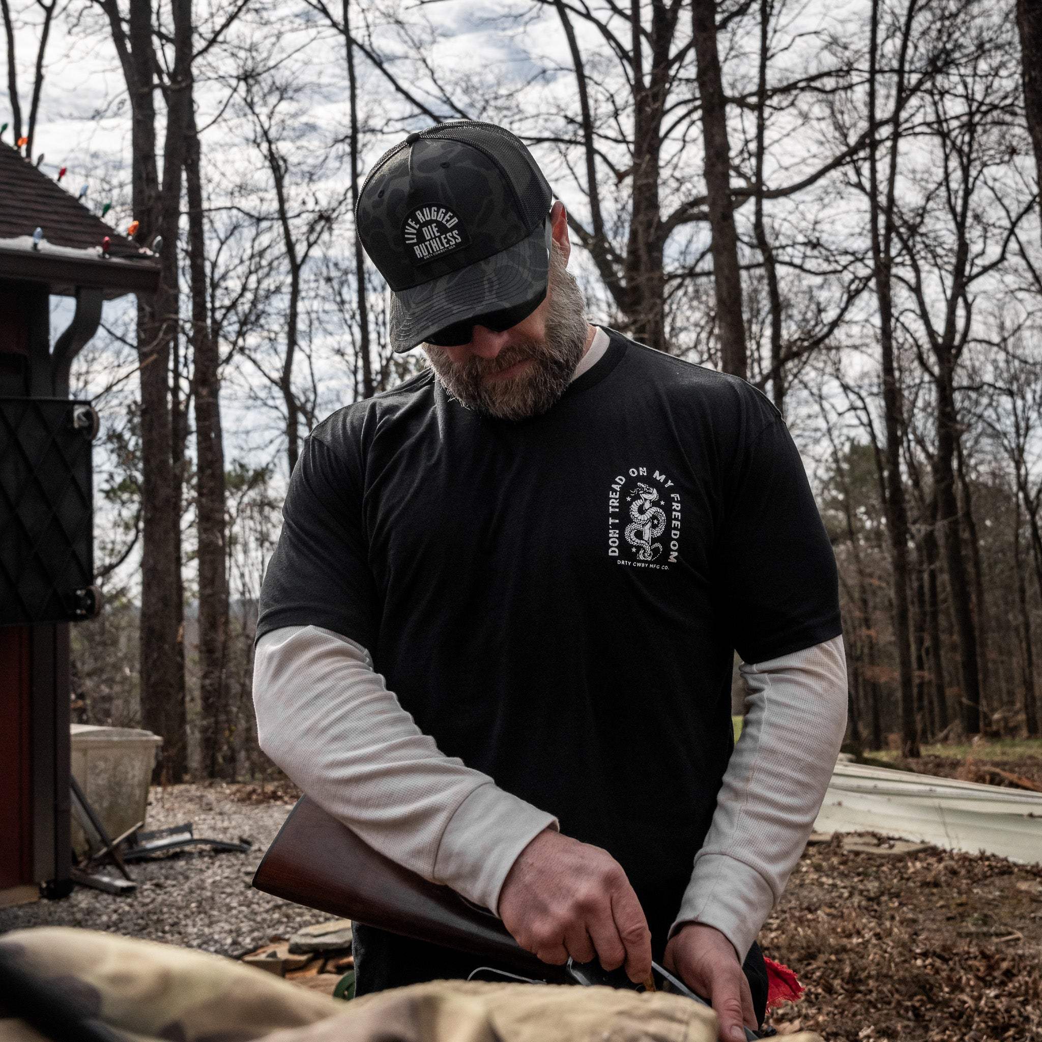Live Rugged. Die Ruthless Patch Snapback Hat - DIRTY COWBOY USA - Flyclothing LLC
