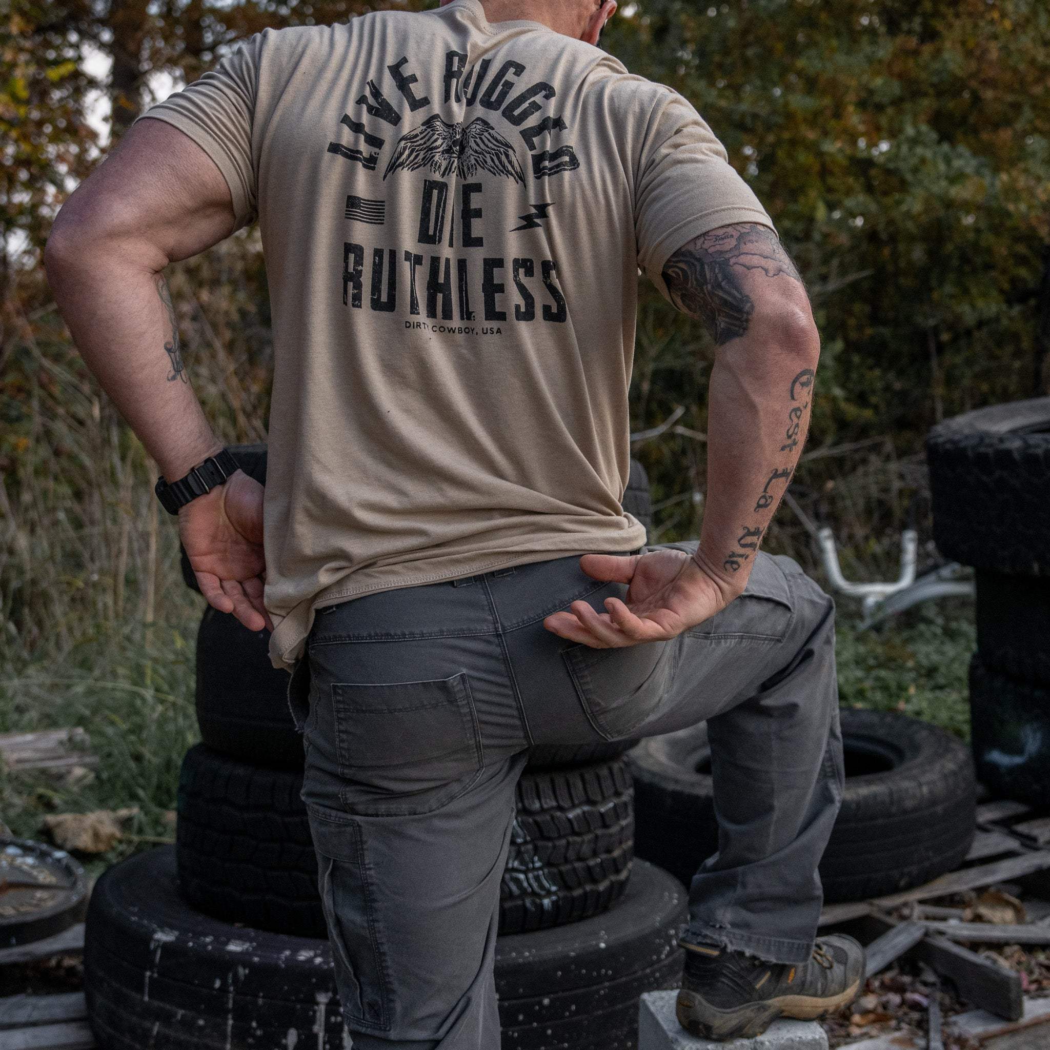Live Rugged Die Ruthless Men's T-Shirt - DIRTY COWBOY USA - Flyclothing LLC