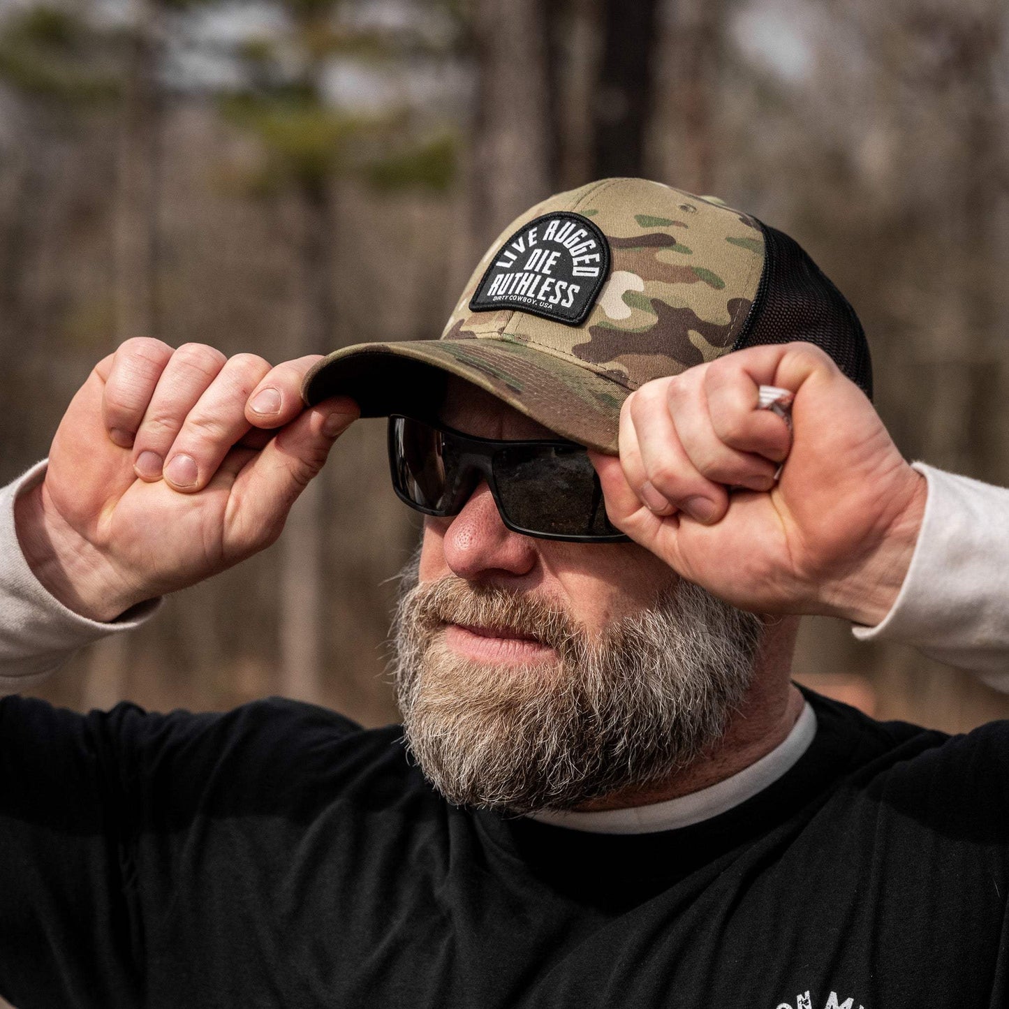 Live Rugged. Die Ruthless Patch Snapback Hat - DIRTY COWBOY USA - Flyclothing LLC