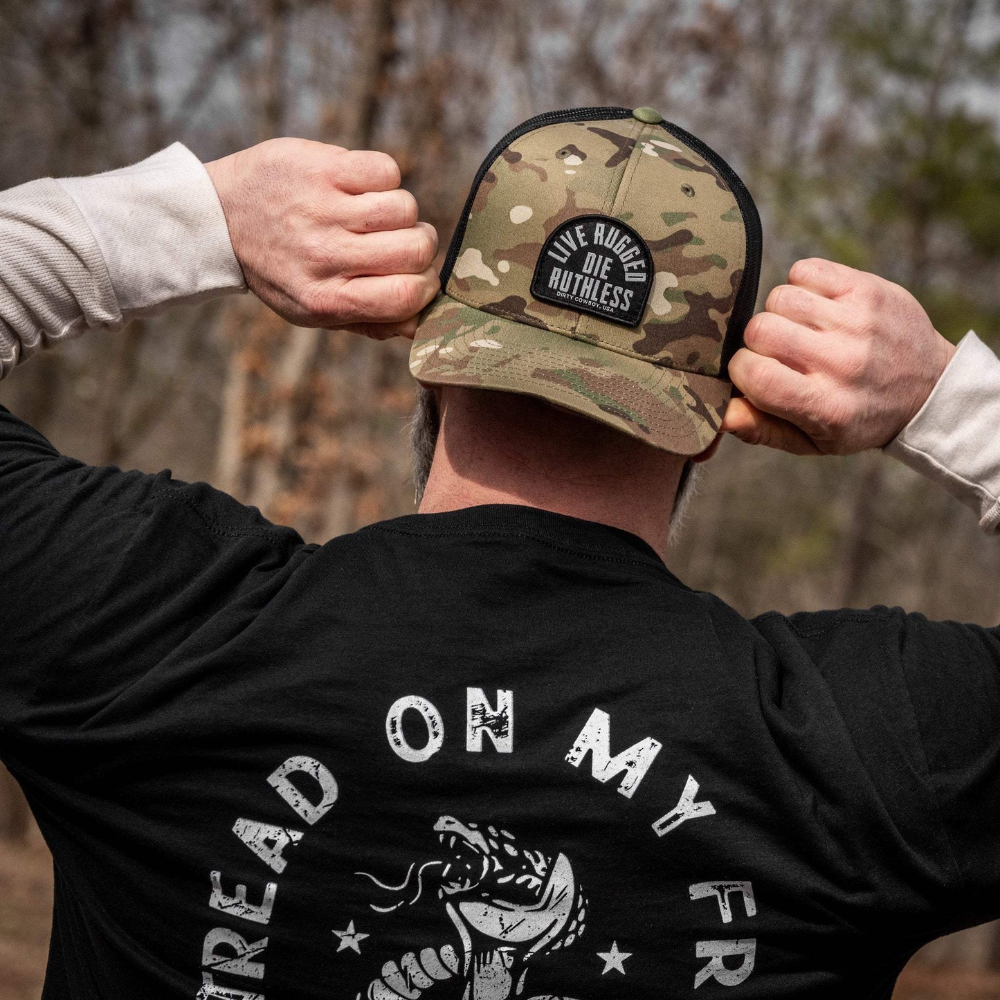 Live Rugged. Die Ruthless Patch Snapback Hat - DIRTY COWBOY USA - Flyclothing LLC