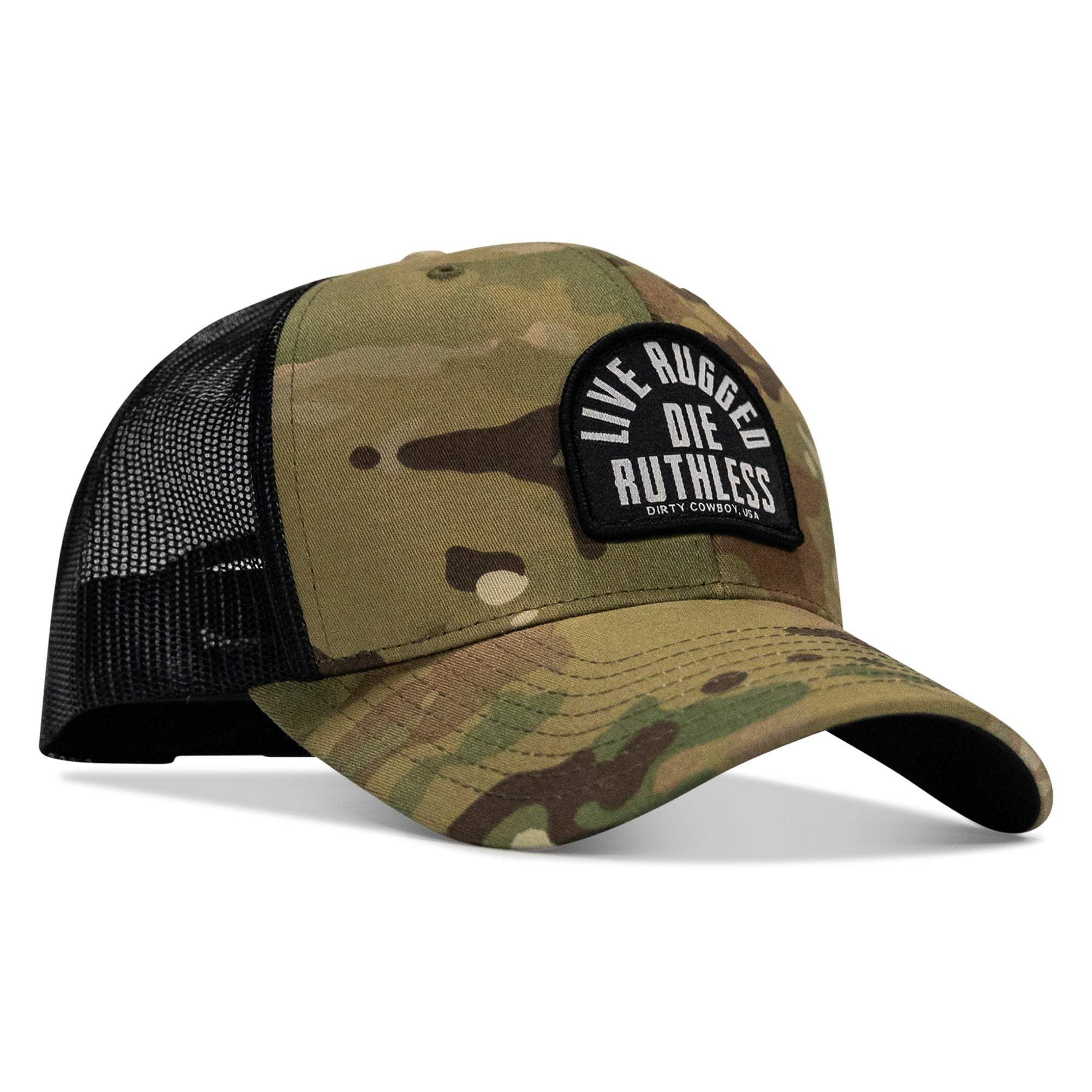 Live Rugged. Die Ruthless Patch Snapback Hat - DIRTY COWBOY USA - Flyclothing LLC