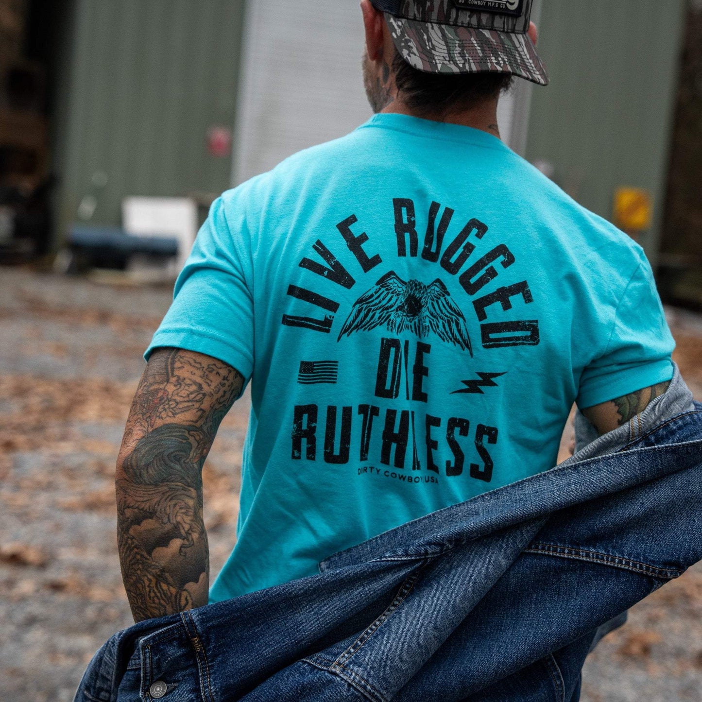 Live Rugged Die Ruthless Men's T-Shirt - DIRTY COWBOY USA - Flyclothing LLC