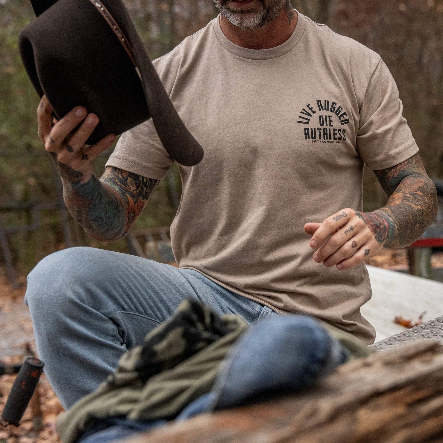 Live Rugged Die Ruthless Men's T-Shirt - DIRTY COWBOY USA - Flyclothing LLC