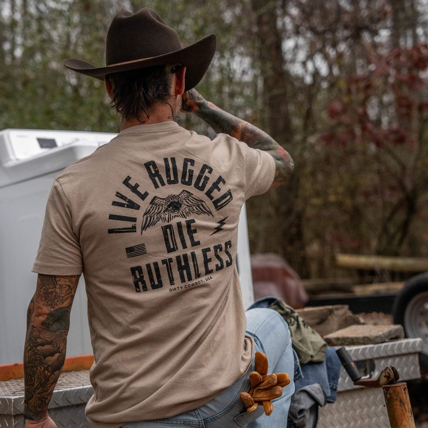Live Rugged Die Ruthless Men's T-Shirt - DIRTY COWBOY USA - Flyclothing LLC