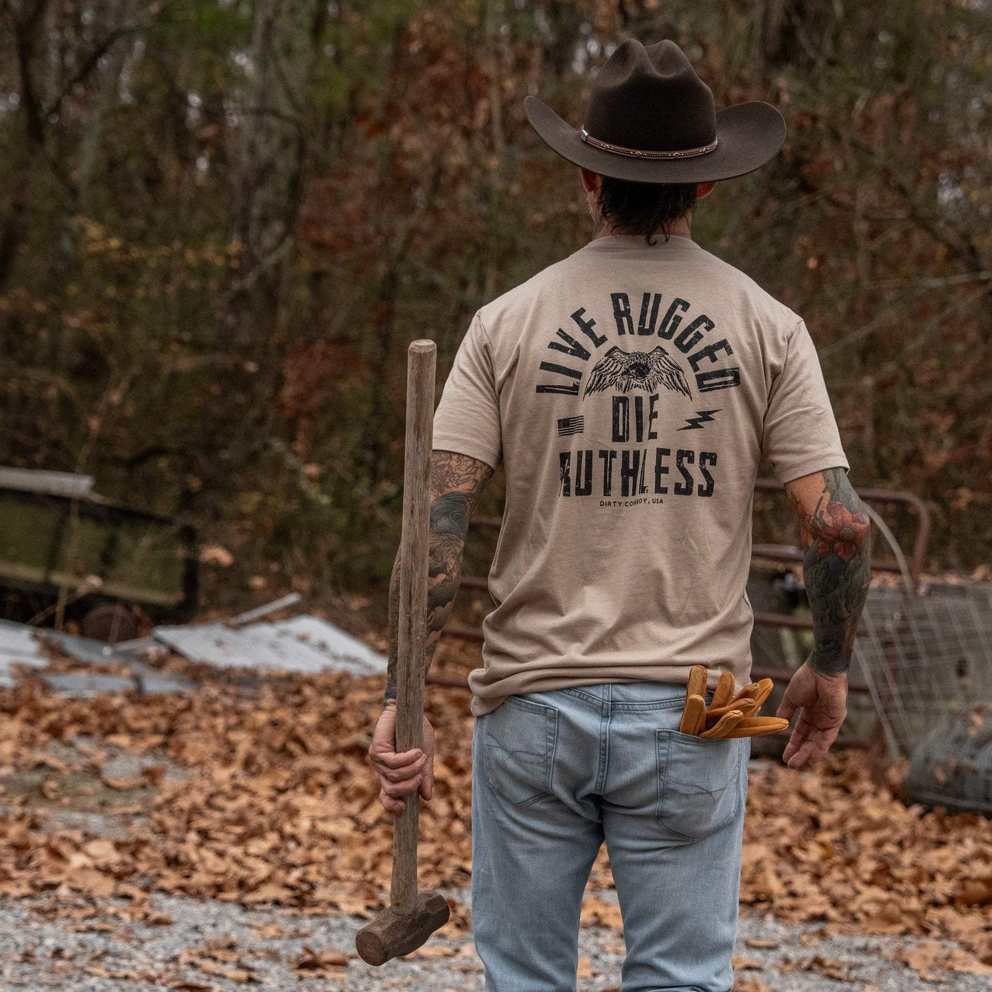 Live Rugged Die Ruthless Men's T-Shirt - DIRTY COWBOY USA - Flyclothing LLC