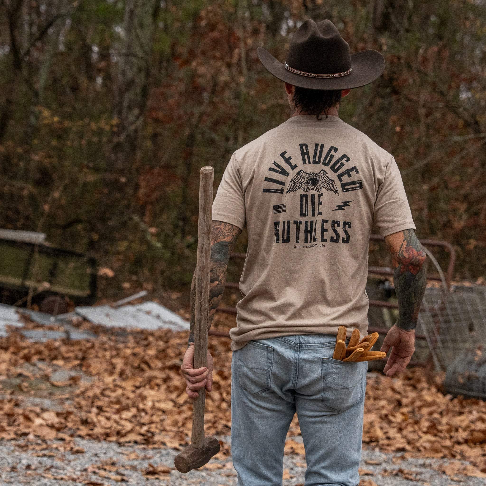 Live Rugged Die Ruthless Men's T-Shirt - DIRTY COWBOY USA - Flyclothing LLC