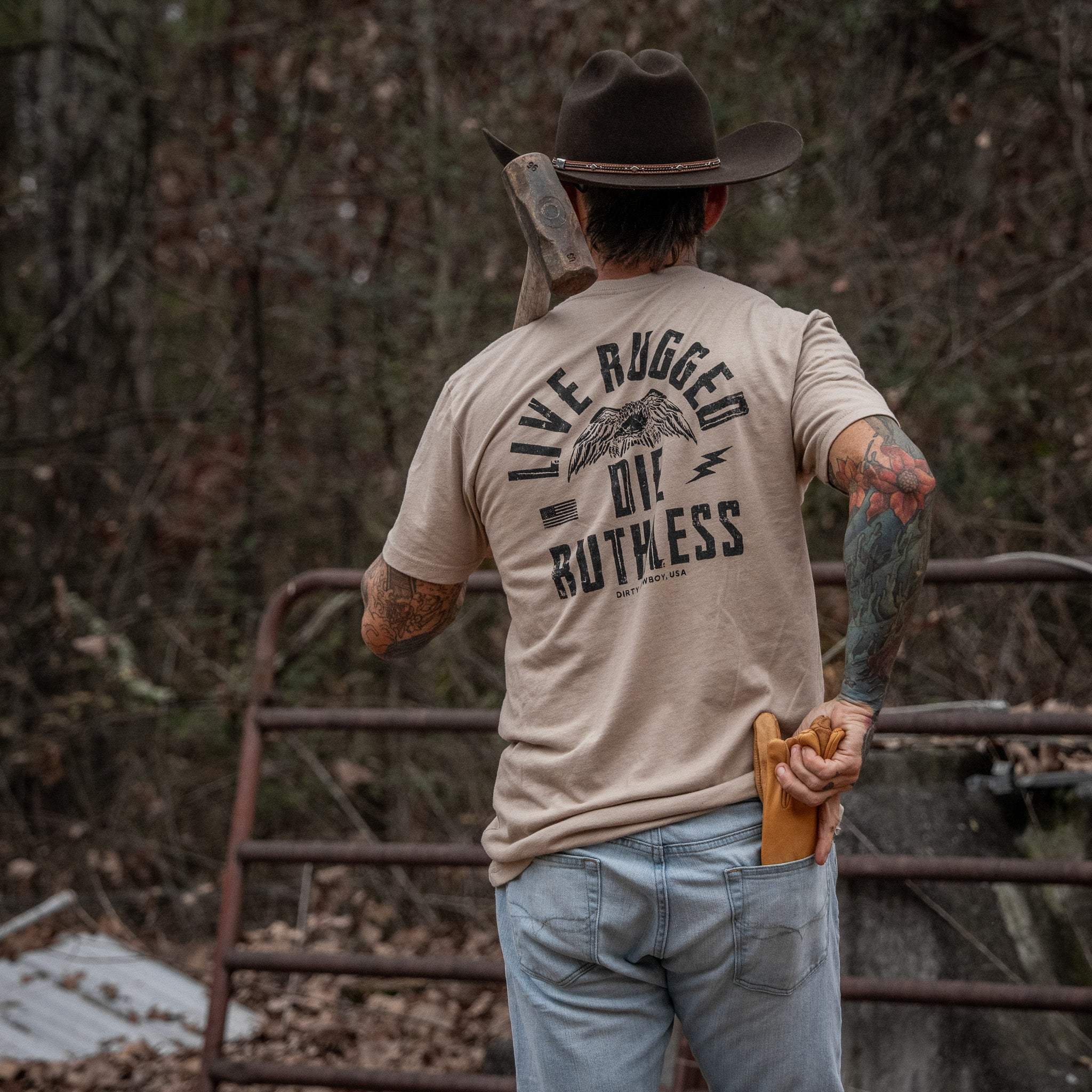 Live Rugged Die Ruthless Men's T-Shirt - DIRTY COWBOY USA - Flyclothing LLC