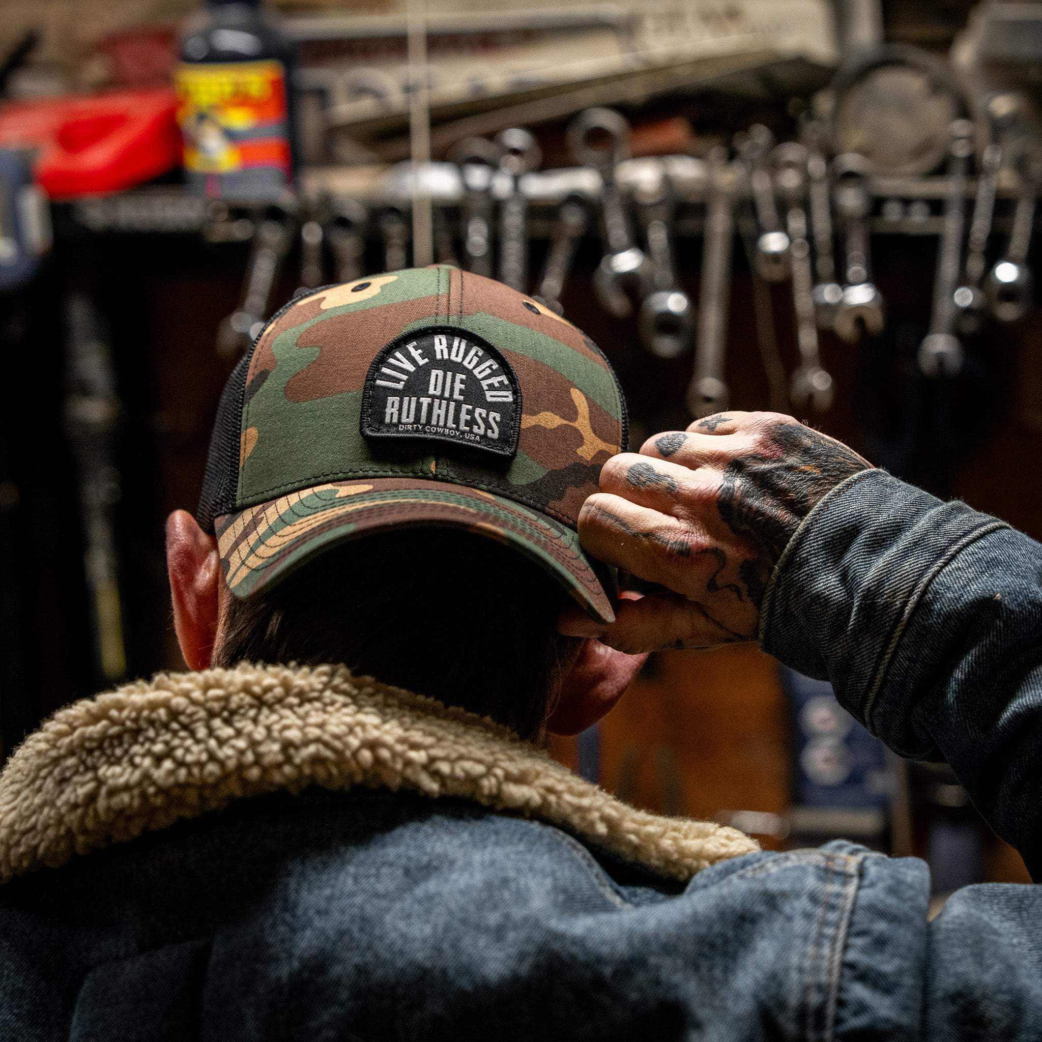 Live Rugged. Die Ruthless Patch Snapback Hat - DIRTY COWBOY USA - Flyclothing LLC