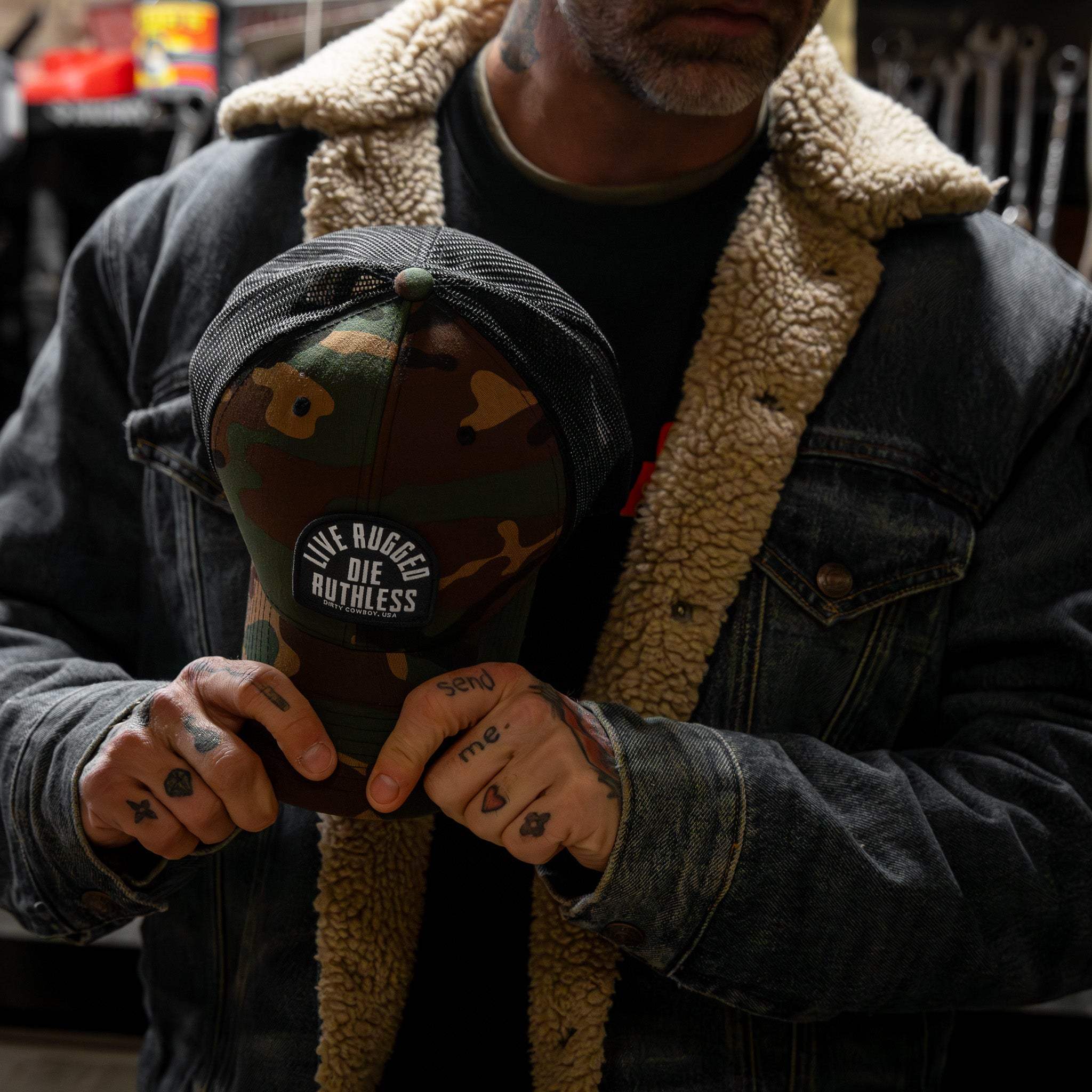 Live Rugged. Die Ruthless Patch Snapback Hat - DIRTY COWBOY USA - Flyclothing LLC