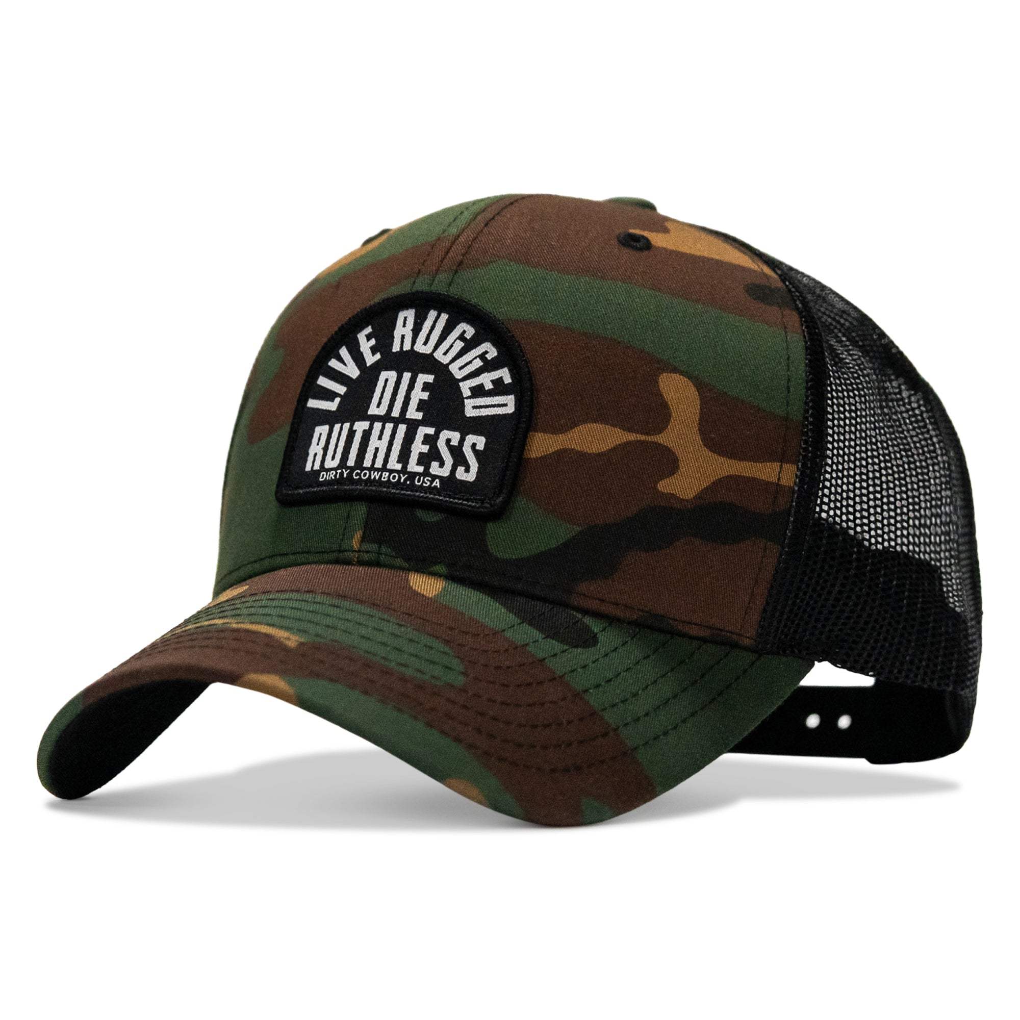 Live Rugged. Die Ruthless Patch Snapback Hat - DIRTY COWBOY USA - Flyclothing LLC
