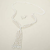 Pearl Beaded Tassel Long Necklace - Madeline Love - Flyclothing LLC