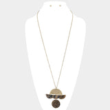 Geometric Patterned Metal Link Pendant Necklace - Madeline Love - Flyclothing LLC