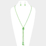 Faceted Beaded Y Shaped Necklace - Madeline Love - Flyclothing LLC