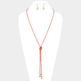 Faceted Beaded Y Shaped Necklace - Madeline Love - Flyclothing LLC