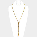 Faceted Beaded Y Shaped Necklace - Madeline Love - Flyclothing LLC