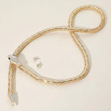 Rhinestone Studded Snake Magnetic Long Necklace - Madeline Love - Flyclothing LLC