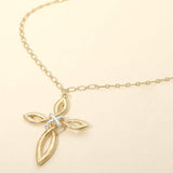 Two Tone Interwoven Cross Pendant Long Necklace - Madeline Love - Flyclothing LLC