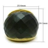 LO1172 - Gold Brass Ring with Precious Stone Conch in White - Alamode - Flyclothing LLC