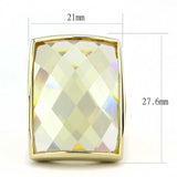 LO1251 - Gold Brass Ring with AAA Grade CZ in Topaz - Alamode - Flyclothing LLC