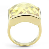 LO1251 - Gold Brass Ring with AAA Grade CZ in Topaz - Alamode - Flyclothing LLC