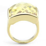 LO1251 - Gold Brass Ring with AAA Grade CZ in Topaz - Alamode - Flyclothing LLC