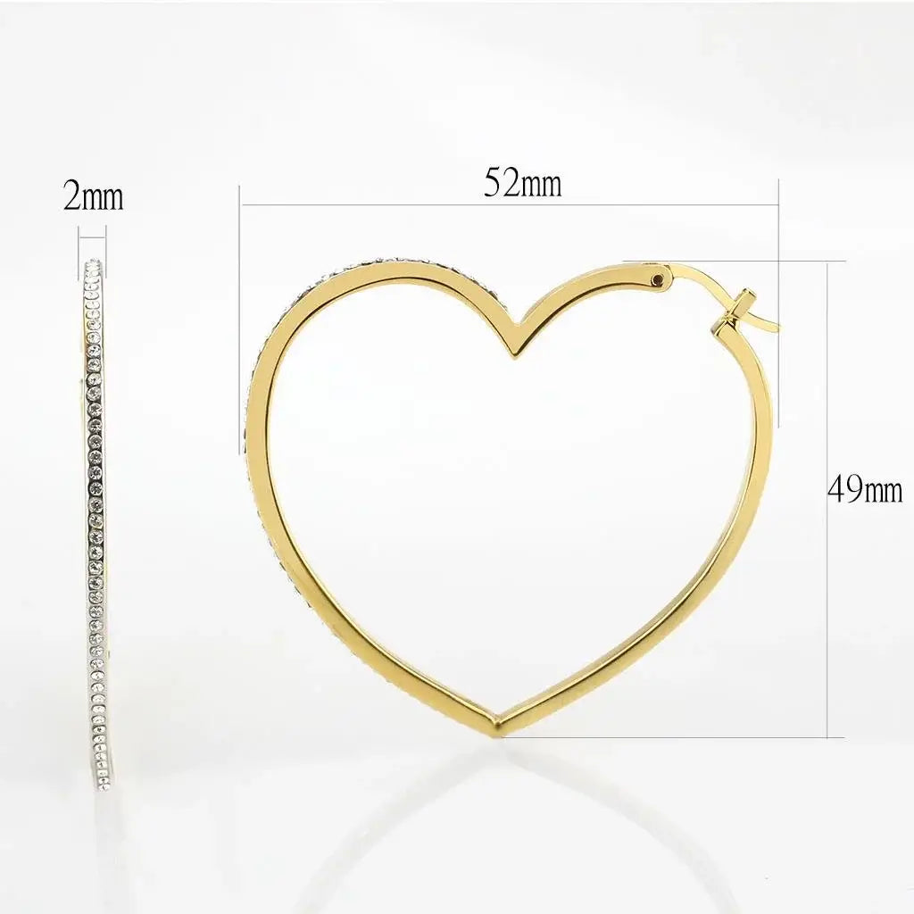 LO1258 - Gold Brass Earrings with Top Grade Crystal in Clear - Alamode - Flyclothing LLC