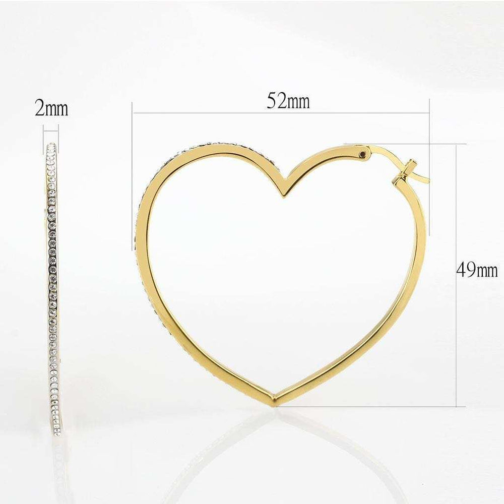 LO1258 - Gold Brass Earrings with Top Grade Crystal in Clear - Alamode - Flyclothing LLC