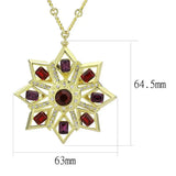 LO1301 - Gold Brass Chain Pendant with Top Grade Crystal in Multi Color - Alamode - Flyclothing LLC