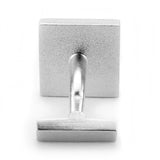 LO1381 - Rhodium Brass Cufflink with Top Grade Crystal  in Aurora Borealis (Rainbow Effect) - Alamode