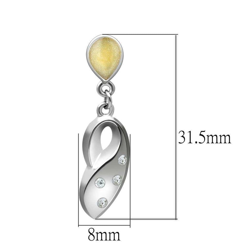 LO1978 - Rhodium White Metal Earrings with Top Grade Crystal in Clear - Alamode - Flyclothing LLC