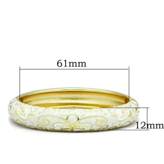 LO2147 - Flash Gold White Metal Bangle with Epoxy in No Stone - Alamode - Flyclothing LLC