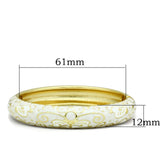 LO2147 - Flash Gold White Metal Bangle with Epoxy  in No Stone - Alamode