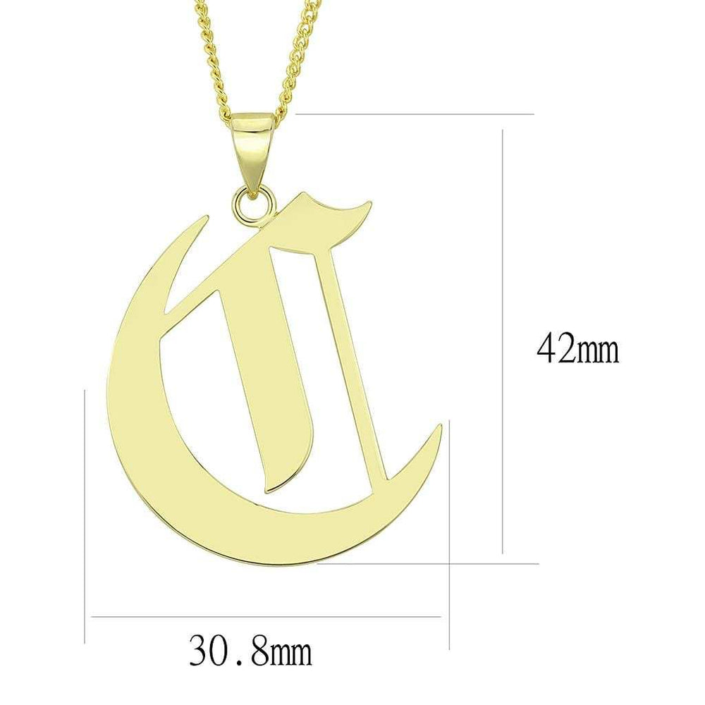 LO228 - Gold Brass Chain Pendant with No Stone - Alamode - Flyclothing LLC