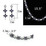 LO2324 - Rhodium Brass Jewelry Sets with AAA Grade CZ in Amethyst - Alamode - Flyclothing LLC