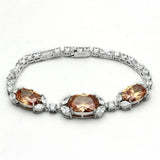 LO2326 - Rhodium Brass Jewelry Sets with AAA Grade CZ  in Champagne - Alamode