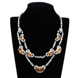 LO2326 - Rhodium Brass Jewelry Sets with AAA Grade CZ  in Champagne - Alamode