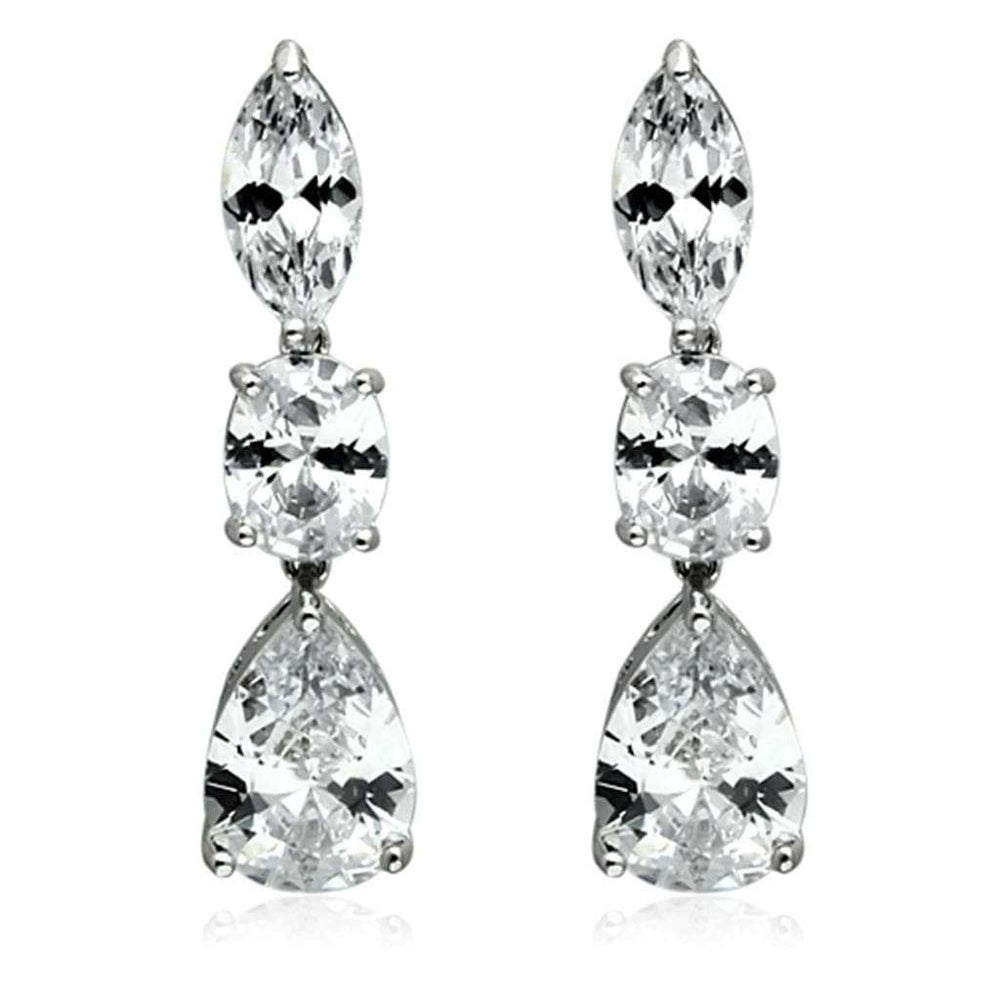 LO2334 - Rhodium Brass Jewelry Sets with AAA Grade CZ in Clear - Alamode - Flyclothing LLC