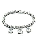 LO2334 - Rhodium Brass Jewelry Sets with AAA Grade CZ  in Clear - Alamode