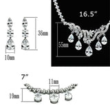 LO2334 - Rhodium Brass Jewelry Sets with AAA Grade CZ in Clear - Alamode - Flyclothing LLC