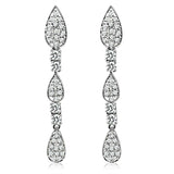 LO2428 - Rhodium Brass Jewelry Sets with AAA Grade CZ  in Clear - Alamode