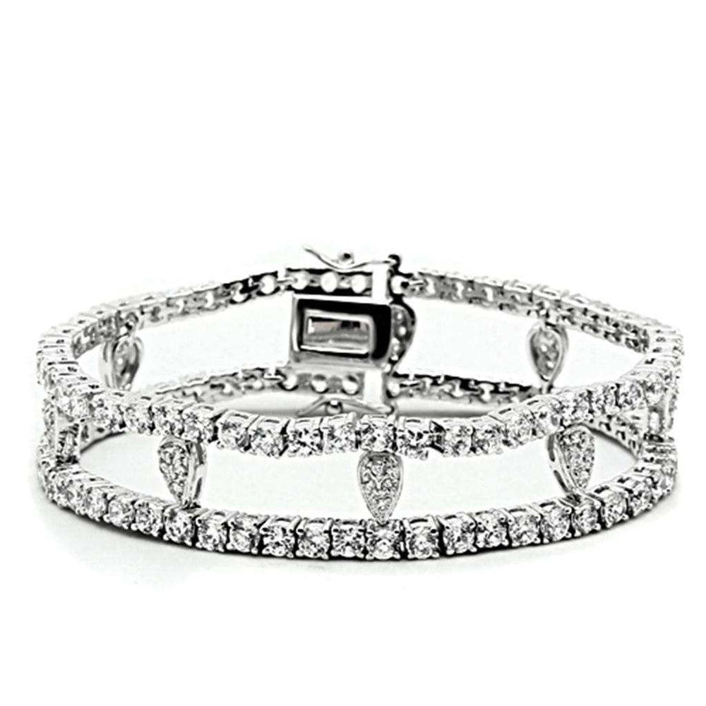 LO2428 - Rhodium Brass Jewelry Sets with AAA Grade CZ in Clear - Alamode - Flyclothing LLC