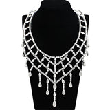LO2428 - Rhodium Brass Jewelry Sets with AAA Grade CZ  in Clear - Alamode