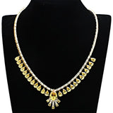 LO2429 - Gold Brass Jewelry Sets with AAA Grade CZ in Topaz - Alamode - Flyclothing LLC