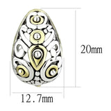 LO256 - Gold+Rhodium Brass Earrings with No Stone - Alamode