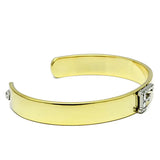 LO2575 - Gold+Rhodium White Metal Bangle with Top Grade Crystal in Clear - Alamode - Flyclothing LLC
