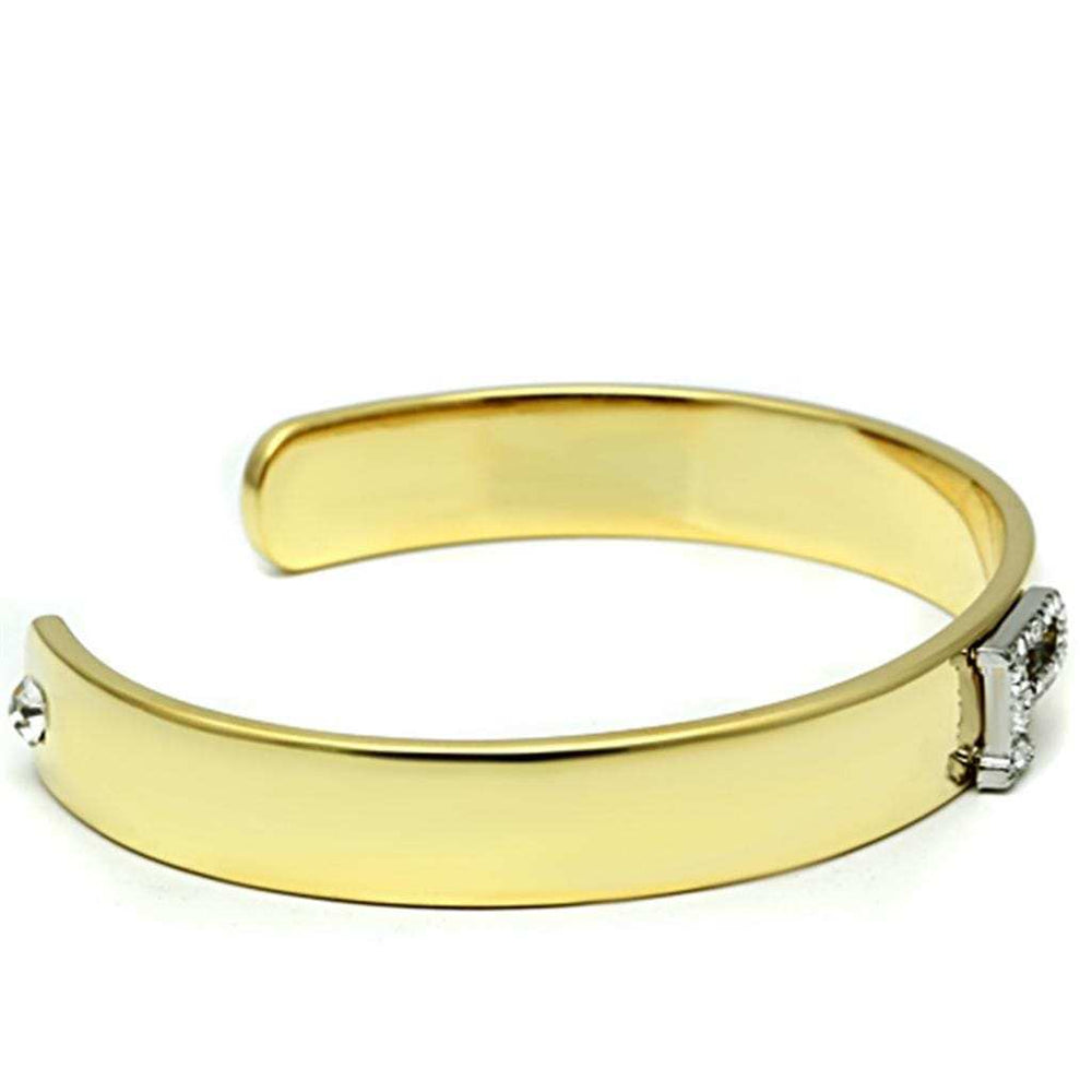 LO2585 - Gold+Rhodium White Metal Bangle with Top Grade Crystal in Clear - Alamode - Flyclothing LLC